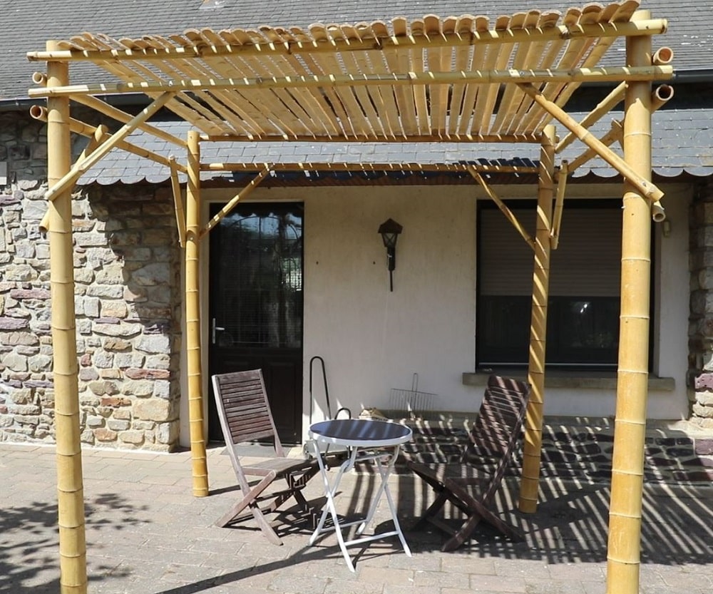 Treillis En Bambou Avec Support 180x70 Cm - Tuteur Pour Plantes Grimpantes Ou Brise-vue Pour Balcon